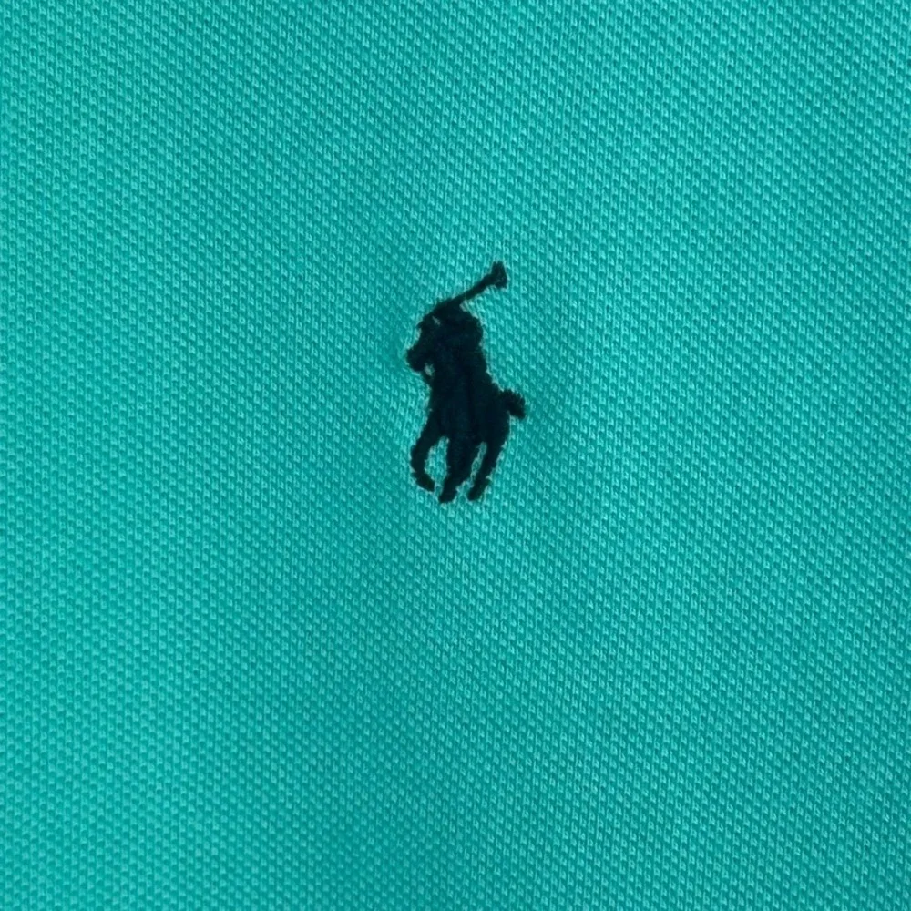 Polo Ralph Lauren Mens Custom Fit Mesh Polo Shirt Turquoise Blue Green Large